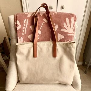 Everlane Cream Canvas & Leather Tote